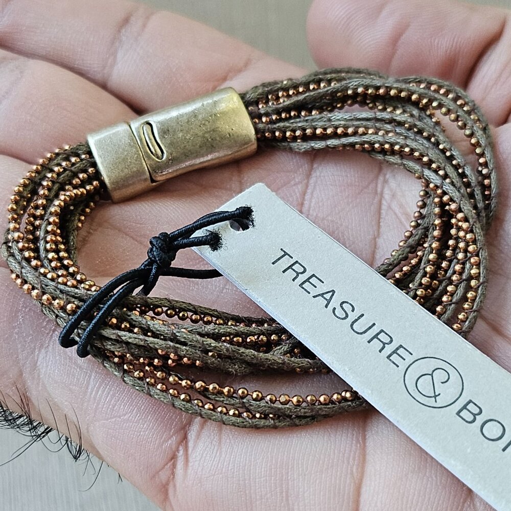 Treasure & Bond Girls Bracelet Brown Wrist Band Magnet Closure New $35 - Picture 8 of 16